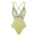 Sexy Slim Fit One Piece Swimsuit For Women Fashionable 3D Floral Design Swimwear Set_ecoleips.com