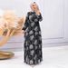 Women's Clothing Middle East Dubai Women's Clothing New Leaf Pleated Skirt Fashion Waist Muslim Dress_ecoleips.com