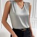 2025 Fashion Cross-Border Women's Clothing Satin Blazer With Cut Sleeves Elegant Commuter Vest Base Shirt_ecoleips.com
