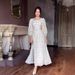 2026 New European And American Foreign Trade Floral Fairy Elegant Style Waist-Cinching Square-Neck Tie-Waist Long_ecoleips.com