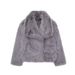 K01 Short Faux Fur Coat With Fox Fur Collar; Fashionable Women's Fur Coat With Plush Fuzziness_ecoleips.com