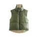 Trendy Reversible Sleeveless Vest For Layering - Lightweight Polyester Puffer Jacket For Men & Women, Streetwear Fashion, Green_ecoleips.com