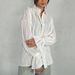 Women's Striped Shirt European American Style Long Sleeve Puff Sleeve Loose Fit Fashionable Versatile Top_ecoleips.com