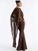 Mozision Cape Sleeves Sexy Maxi Dress Set Women Elegant Summer Loose Cape And Spaghetti Strap Dress Matching Party Dress Set_ecoleips.com