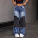 Women's Clothing Patchwork Patchwork Denim High Waist Tight Hip Raw Edge Women's Straight Denim_ecoleips.com
