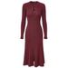 French Style Women's Long Knitted Dress With Long Sleeves Single Breasted Design Elegant Openwork Slim Fit For Tea Break_ecoleips.com