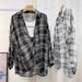 Women's Clothing Summer Plaid Shirt For Women Unique Design Loose Fit Chiffon Blouse Sun Protection Top_ecoleips.com