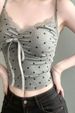 Popular Polka Dot Lace French Sexy Design Summer Slim-fit Camisole With Beautiful Back Women, Trendy Inner Tank Top For_ecoleips.com