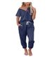 Women's Casual Sportswear Set Short-Sleeved Button-Up Pullover Top With Drawstring Pants Two-Piece Spring Collection_ecoleips.com