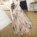 2026 Autumn New Elegant Bohemian Long Printed Chiffon Beach Skirt, Women's Clothing_ecoleips.com