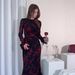 Women's Summer Vintage Slim-Fit Print 2026 French Floral European And American New Style Brightening Dress Plum_ecoleips.com