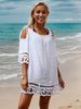 Women's Hollow Lace Beach Skirt - Sexy Solid Color Swimsuit Cover Up Loose Casual Sun Protection_ecoleips.com