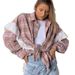 Women's Plaid Shirts, Women's Autumn And Winter Lace Long-Sleeved Tops, Plaid Shirts Over Them_ecoleips.com