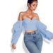 Aria Basics Aria Basics 2025 European American Women's Fashion Spring/summer Ins Irregular Long-sleeve Cropped Tube Top, Slimming And Sexy Style_ecoleips.com