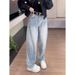 Vintage Wide-Leg Jeans For Women – High-Waisted Straight Fit Trousers (S-5xl, Distressed Wash, No Belt Included)_ecoleips.com