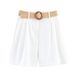 Aria Basics Aria Basics PB&ZA Women's Clothing 2025 Summer New European And American Style Simple Versatile Belt Bermuda Shorts 8649767_ecoleips.com