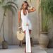 Women Halter Cross Straps Backless Bodycon Mini Dress Slimming Ruched Fitted Short Party Dress Summer Casual Cocktail Evening Dress_ecoleips.com