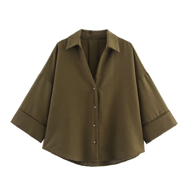Women's Clothing Linen Blend Shirt Wide Sleeve Comfortable Stylish Elegant Versatile_ecoleips.com