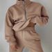European American Fashion Casual Sports Home Loose Comfortable Zipper Fleece Knitted Sweatshirt And Sweatpants Two-Piece_ecoleips.com