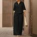 Women's New Style Casual Loose Fitting High End Two Piece Set Shirt Collar_ecoleips.com