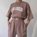 Spring New Women's Casual Commuting Printed Short Sleeved Sweatshirt And Trousers Two Piece Suit_ecoleips.com