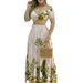 Women's Clothing Elegant Printed High Waist Slim Casual Navel Baring Dress_ecoleips.com