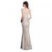 Women’s Clothing Champagne color evening dress spring banquet sequin fishtail slim sexy long skirt host annual meeting evening dress_ecoleips.com