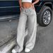 Women's Clothing Retro Low Waist Non Elastic Washed Straight Jeans Women's Wide Leg Denim Pants_ecoleips.com
