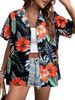 2025 Women's Summer Hawaiian Shirt Soft Cool Floral Tropical Print Button-Up V_ecoleips.com