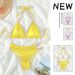 Women's Sexy Chain Bikini Set - European & American High-Cut Beach Swimsuit For Seaside Vacation_ecoleips.com