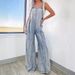 Women’s Clothing Spring New Loose Overalls Women Retro Washed Raw Edge Wide Leg Jumpsuit_ecoleips.com