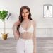 Aria Basics Aria Basics European And American Hot Lace T-Shirt For Women Club Mesh Top Cross-Border Net Sand See-Through Base Shirt_ecoleips.com