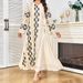 Muslim Dress Women Elegant Muslim Abaya Dress With Sequins – Modest Long Sleeve Middle Eastern Robe For Women_ecoleips.com