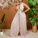 C8533 European And American Women's 2023 Summer New Fashion V-neck Long Sleeve Turn-down Collar Loose Pleated Wide-leg_ecoleips.com