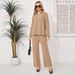 Modest Evening Dress Two Piece Set For Women Collared Top Loose Wide Leg Pants Popular Fashion_ecoleips.com