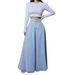 Women's Denim Midi Skirt Single Breasted A-Line New Style in Stock_ecoleips.com