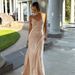 XY24609 Women's Elegant Long Dress Autumn V Neck Backless Satin Suspender Sexy And Stylish_ecoleips.com