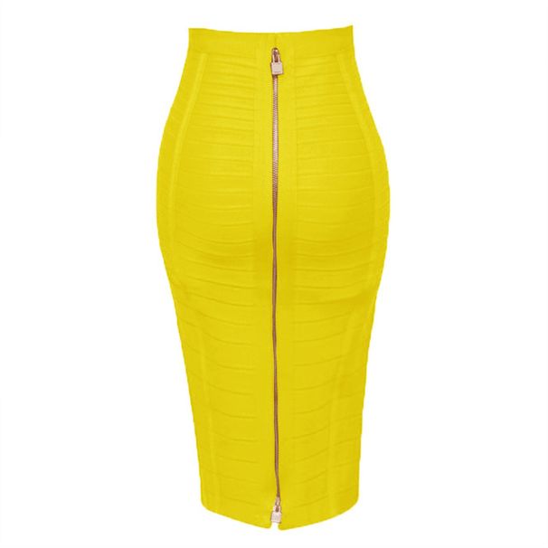 Hot Selling 16 Colors Bandage Short Striped Zipper Double Open Sexy High Waist Bodycon Half Skirt_ecoleips.com