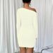 Cross-border Foreign Trade Ins European And American Solid Color Slim-fit 2025 Autumn New One-shoulder Long-sleeve_ecoleips.com