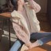 Women's Clothing Women's Pink Short Sleeve Sweater Soft Cozy Cable Knit Loose Fit Sweet Style Autumn Winter Collection_ecoleips.com