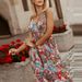 New Spring Floral Print Loose A-Line Long Dress Womens Sexy V Neck Hollow Out Party Dress Summer Sleeveless Bohemian Beach Dress_ecoleips.com