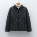 Pinghu Chixin 90 National Standard Autumn Winter New Lightweight Down Jacket Wave Pattern Women's Stand Collar Coat_ecoleips.com