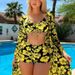 Women's High-Waisted Two-Piece Swimsuit Cover-Up Bikini Sexy Simple Style Swim Set_ecoleips.com