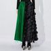 Women's Clothing Fashion Elegant Mesh Splicing Elastic Waist Large Size Long Skirt_ecoleips.com