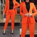 2026 Cross-border Women's Solid Color Slim Fit Casual Fashion Waist-Cinching Double-Breasted Two-Piece Suit Set Black_ecoleips.com