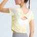 Women's Clothing Summer Cool Quick Drying Breathable Fitness Tops Beautiful Backs Loose Yoga Short Sleeved Sports Blouses_ecoleips.com