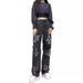 Women's Clothing supply printed slim simple jeans for women_ecoleips.com