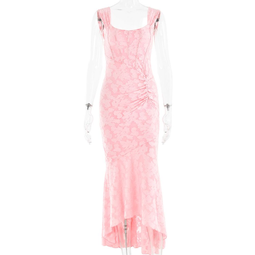 Women's Printed Suspender Strapless Dress, Fashionable Hot Selling, Sexy And Spicy Girl Temperament, Backless Fishtail_ecoleips.com