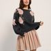 Women's Floral Jacquard Sweater Oversized Crewneck Knit Top Soft Acrylic Blend Casual Loose Fit Tunic Long Sleeve Pullover_ecoleips.com