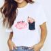 European American Cross-border Foreign Trade Clothing, Makeup And Manicure, Round-neck Printed Women's Short-sleeve_ecoleips.com